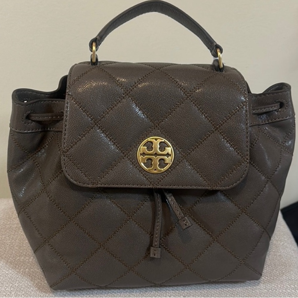 Tory Burch Brown Quilted Leather Bag